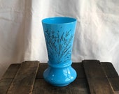 Blue opaline vase