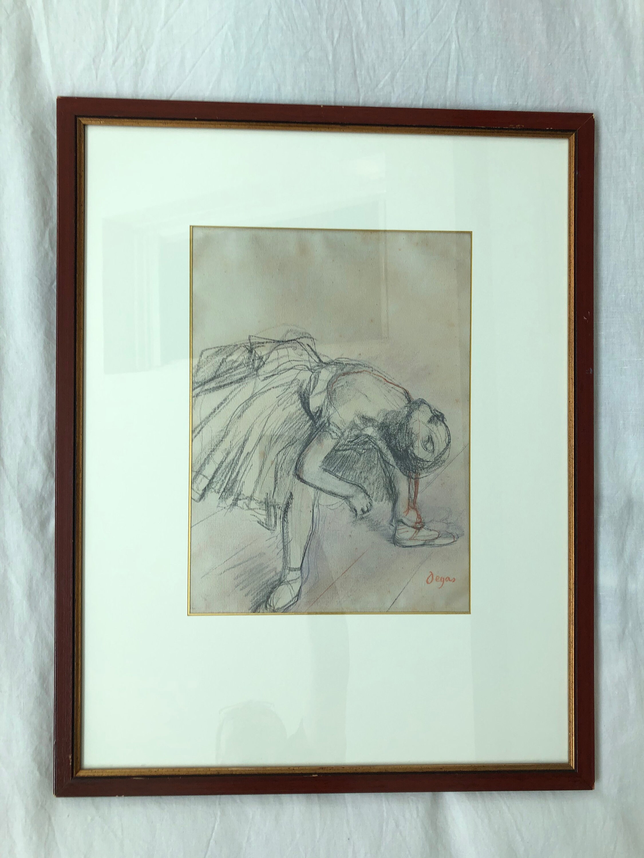 Edgard Degas - Affiche d'art Encadrée Petite Danseuse Accroupie