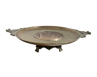 Antique bronze bowl signed Emile-Louis Picault, neoclassical decoration, 19th century