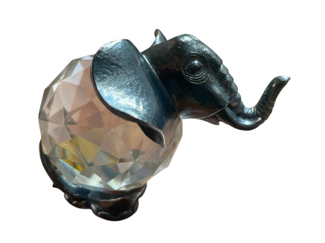 Pendentif Vintage éléphant - Jacky De G Paris - Métal Argenté - Bon état
