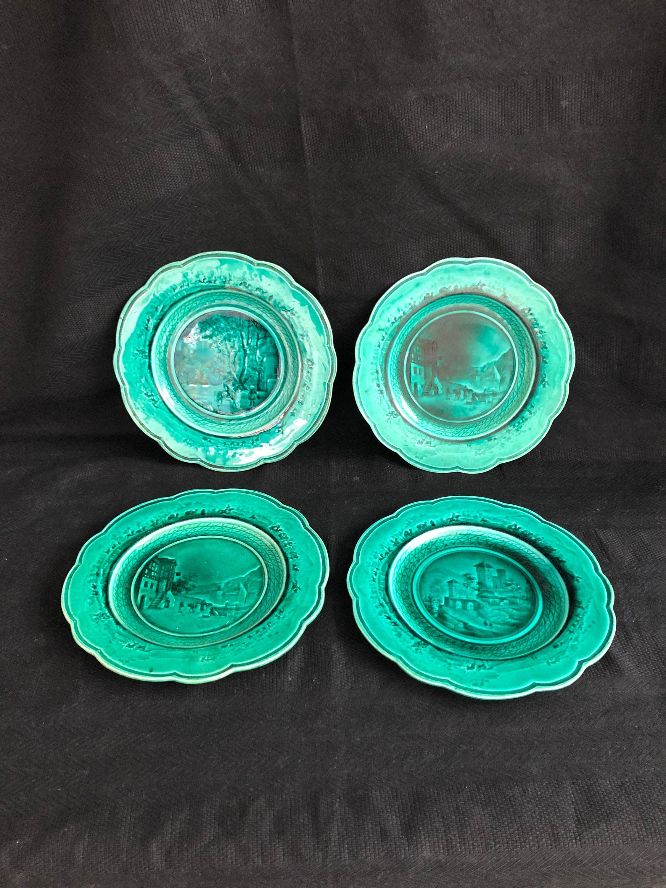 Lot de 4 Assiettes Rubelles - Xixème France