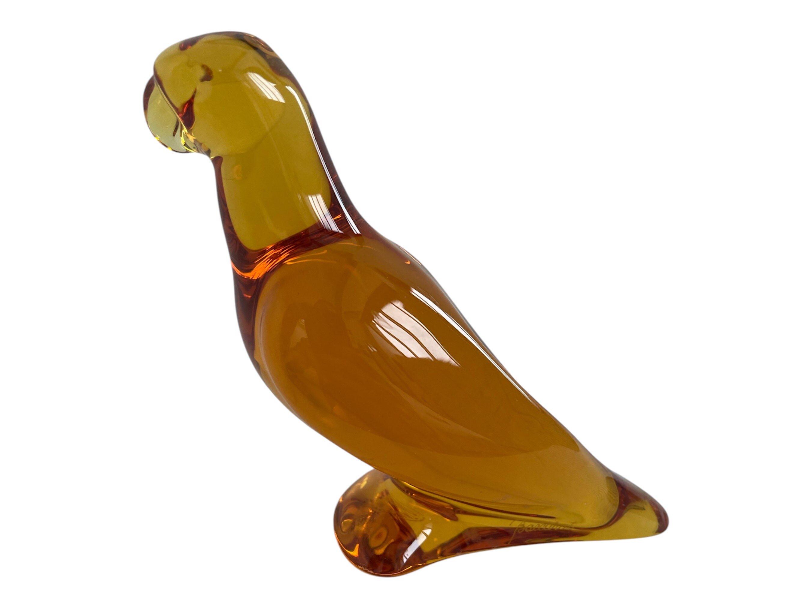 baccarat-amber-crystal-parrot-