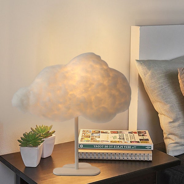 Cloud Table Lamp,Cotton Lampshade,Nordic Modern Desk Lamp,Warm Bedroom Table Lamp,Romantic Girl Desk Lamp,Nursery Decorative Lights