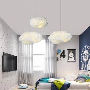 Creative Cloud Pendant Light,Hanging Lighting Fixture,Cloud Lampshade,Children Bedroom Lamp,Nursery Decorative Lights,Hanging Cloud Lamp