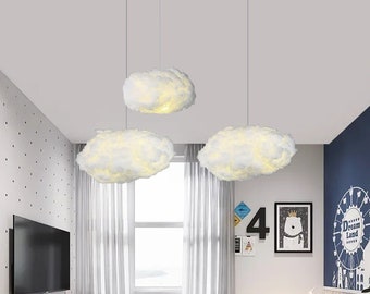 Creative Cloud Pendant Light,Hanging Lighting Fixture,Cloud Lampshade,Children Bedroom Lamp,Nursery Decorative Lights,Hanging Cloud Lamp