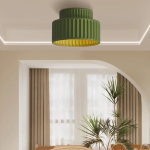 Modern Vintage Semi Flush Mount Ceiling Light nordic Cream Style