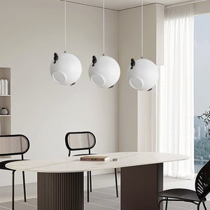 Skandinavische kreative Vogel Pendelleuchte, Weißglas Kronleuchter Lampenschirm, moderne Bar Showroom Art Decor Lampe, minimalistische Glas Haning Licht
