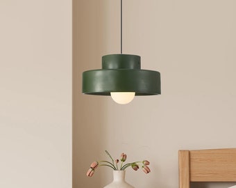 Nordic Fashion Small Pendant Light,Modern Bedside Single-Headed Chandelier,Wabi-sabi Style Vintage Hanging Lamp,Plug In Colorful Chandelier