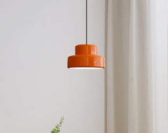 Mordern Orange Pendant Light,Nordic Vintage Dining Room Hanging Lamp,Mid Century Retro Pendant Lamp,Wabi sabi Home Decor Light