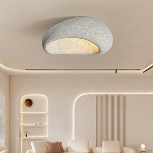 Paralume creativo ovale per lampada da soffitto, plafoniera moderna in stile Wabi-Sabi, elegante lampadario a soffitto nordico per soggiorno, lampada da soffitto minimalista immagine 2