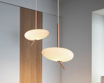 Danish Minimalist Pendant Light,Nordic Light Luxury Chandelier,Creative Pebble Lampshade,Modern Kitchen Island Pendant Lamp