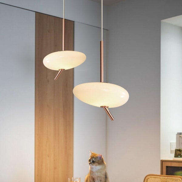 Danish Minimalist Pendant Light,Nordic Light Luxury Chandelier,Creative Pebble Lampshade,Modern Kitchen Island Pendant Lamp