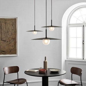Minimalist Pendant Light glass Lampshade flying Saucer Pendant