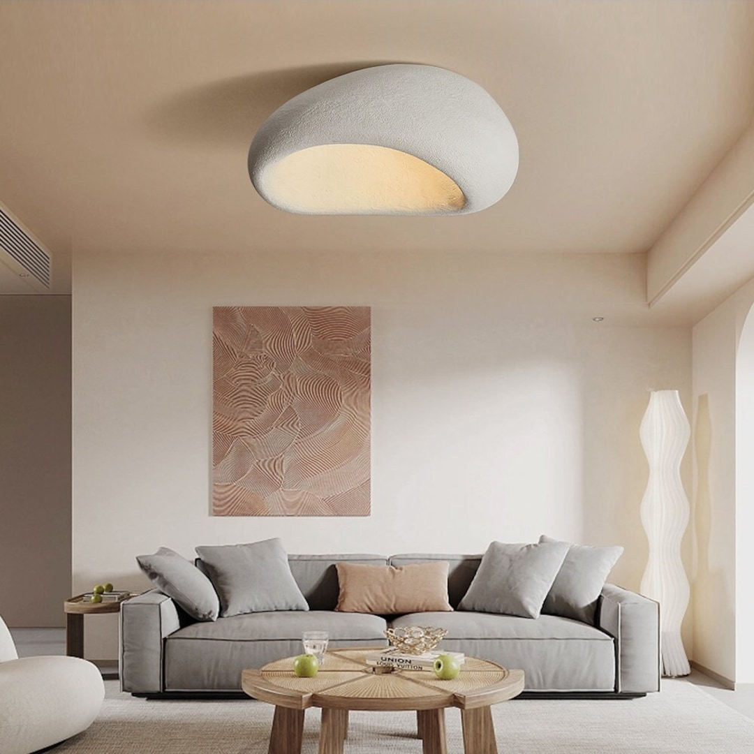Oval Creative Ceiling Lamp Shade,modern Wabi-sabi Style Ceiling Light ...