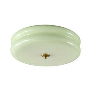 Nordic Glass Ceiling Light,Vintage Cream Style Ceiling Lamp Fixture,Flush Mount Ceiling Light For Bedroom Hallway Balcony,Glass Chandelier Green