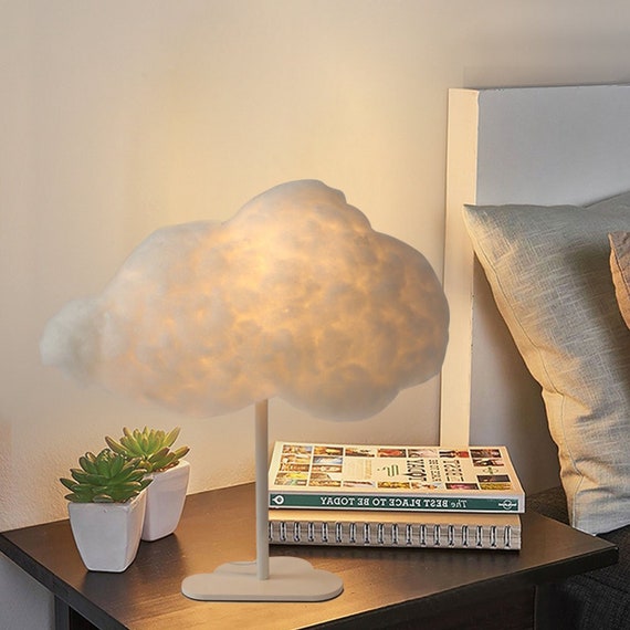 Lámpara de mesa de nube,Pantalla de algodón,Lámpara de escritorio moderna  nórdica,Lámpara de mesa de dormitorio cálido,Lámpara de escritorio de niña  romántica,Luces decorativas de guardería -  México
