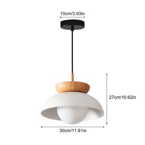 Japanese Log Style Pendant Light,Modern Minimalist Dining Room Lighting Chandelier,Nordic Metal Wood Hanging Lamp image 6