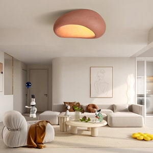 Paralume creativo ovale per lampada da soffitto, plafoniera moderna in stile Wabi-Sabi, elegante lampadario a soffitto nordico per soggiorno, lampada da soffitto minimalista immagine 3