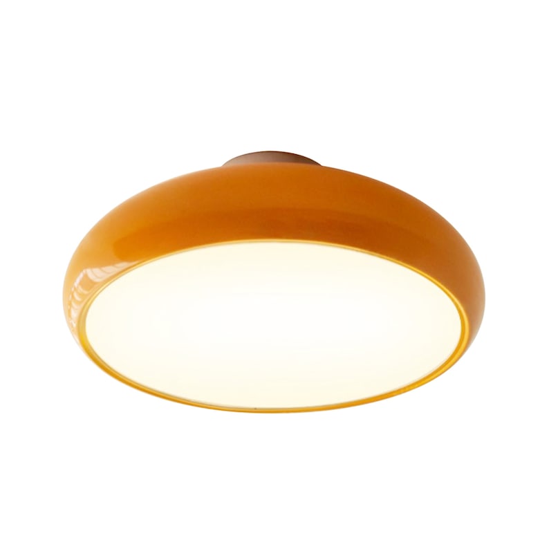 Nordic Vintage Flush Ceiling Light,Minimalist Bedroom Study Ceiling Lamp,Mid-Century Orange Ceiling Light Fixture image 8