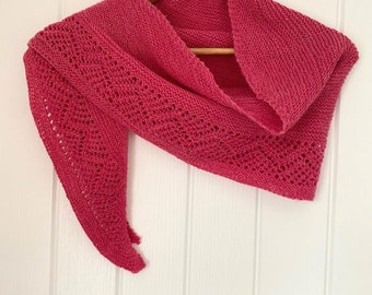 Merino wool lightweight crescent shape shawl