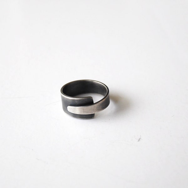 Adjustable Patina Sterling Silver Ring, Oxidized Silver Ring, Silver Ring for Men and Women