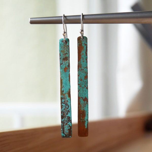 Patina Verdigris Copper Earring, Green/Turquoise Copper Earring