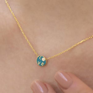 925k Silber georgische Cloisonne grüne Emaille Anhänger, Liebeskette Emaille, Liebesbrief Halskette, minimale Halskette, Cloisonne Schmuck