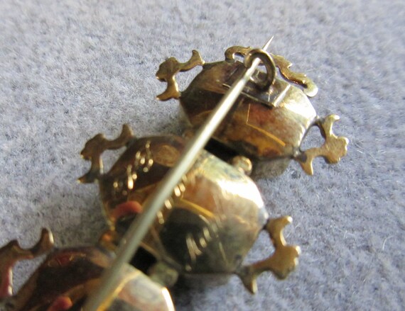 Antique Victorian Bohemian Garnet & Gold Brooch - image 3