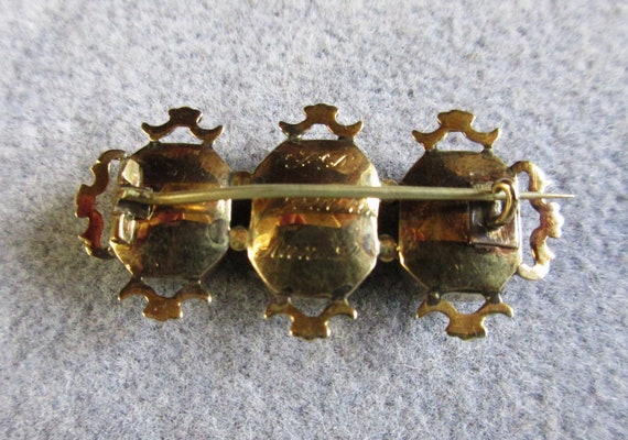 Antique Victorian Bohemian Garnet & Gold Brooch - image 2