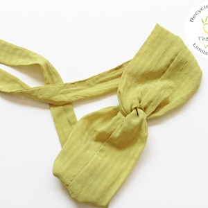 Recycled light weight material headbands/Selftie Ochre twist hairband/knot head bands with elastic/turban headbands/ summer fabric headband