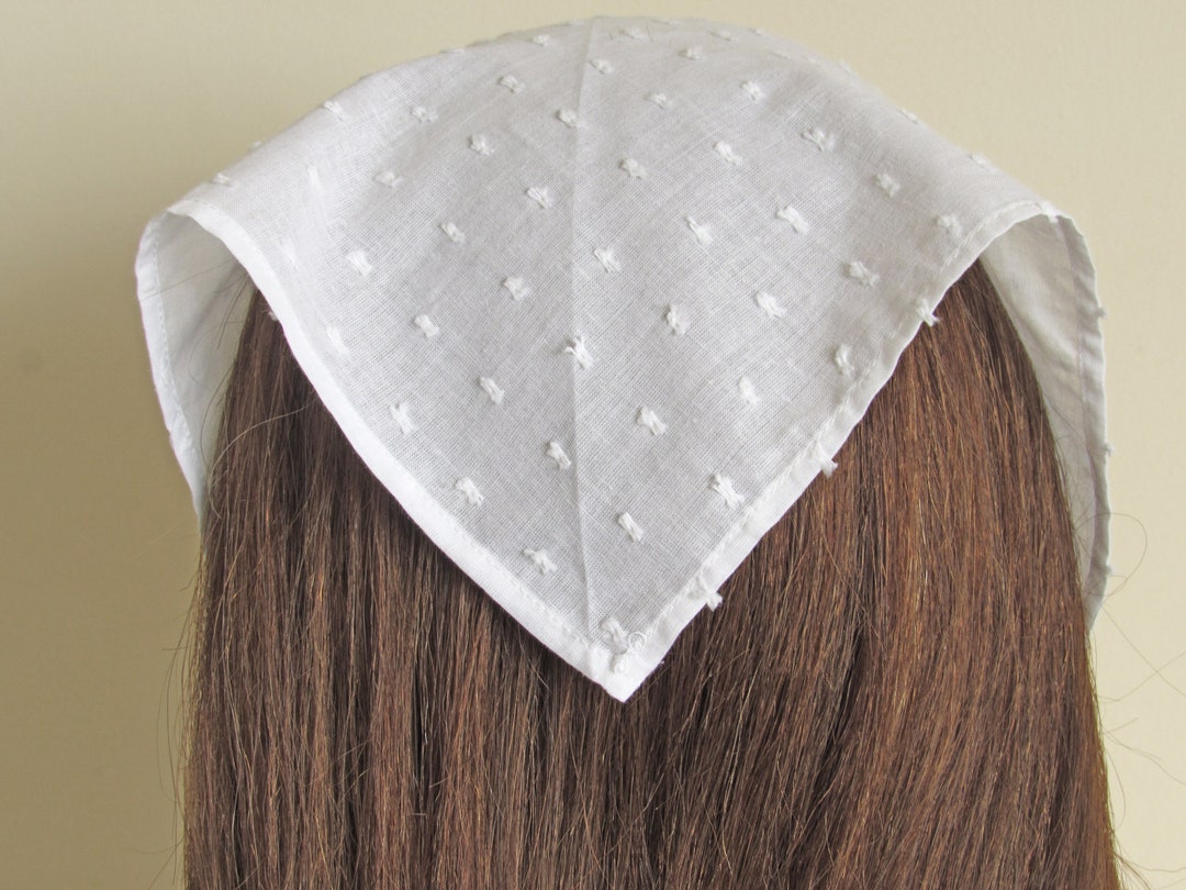 Swiss Dots Cotton Triangle or Square Headscarf for Women/bandana