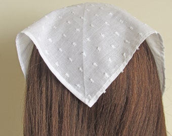 Foulard quadrato o triangolare in cotone con pois svizzeri per donne/fasce Bandana UK/Sciarpa per capelli Cottage/ Foulard estivo da donna/Bandana per capelli UK