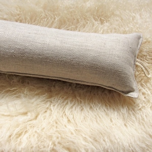 Linen Draught Excluder, Buckwheat Filled Draft Stopper, Washable Cover