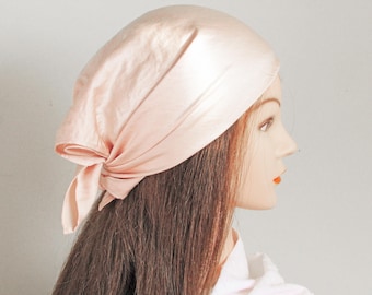 Silky Satin Headscarf: Handmade Hair Bandana, Cottagecore Style, wide hairband, bandana headbands