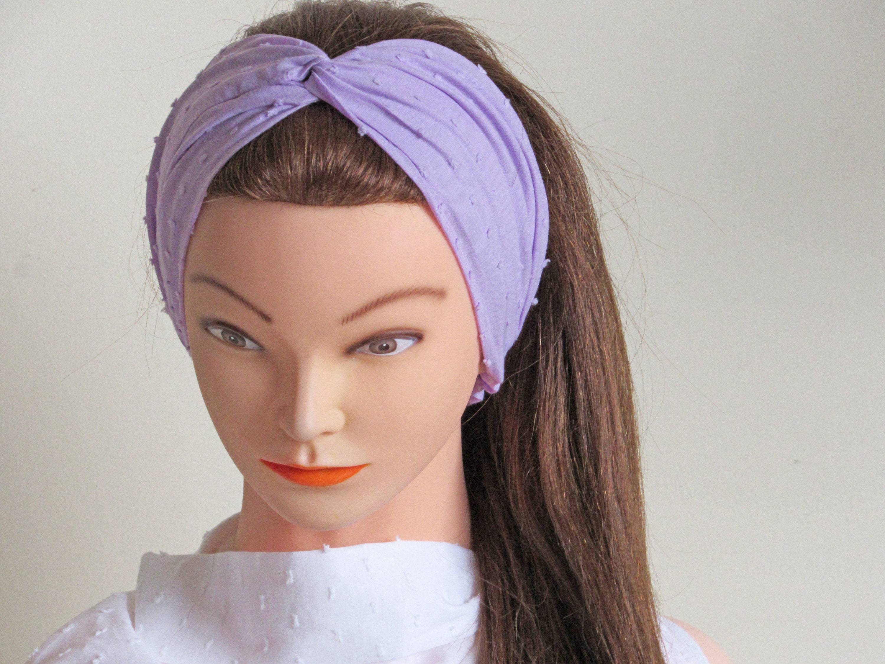 Swiss Dot Fabric Knotted Headband Set ~ 4 Pieces Swiss Dots Twist Headband: 100% Cotton Knot Hairband - Etsy main image 2