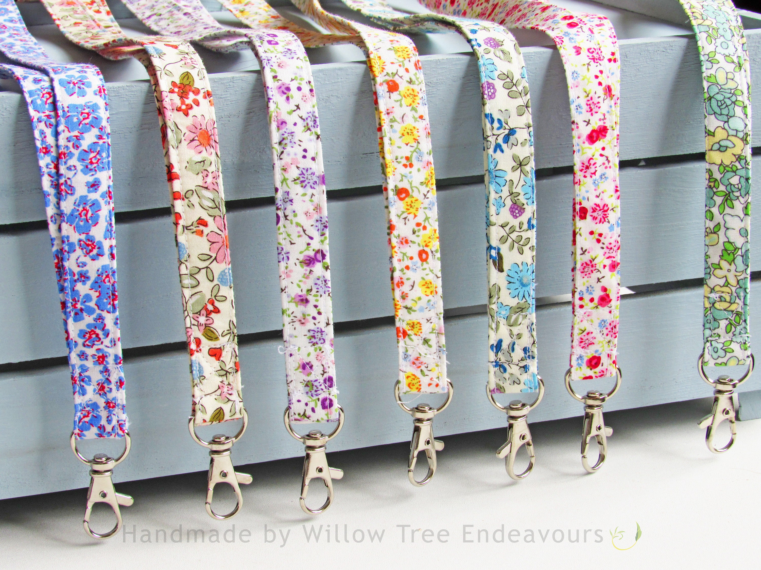 Floral Lanyards Collection/ Skinny or Standard Width Cotton Etsy UK