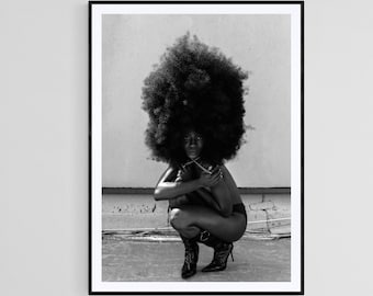 Black and White Woman Portrait, Fashion Photography Framed Print