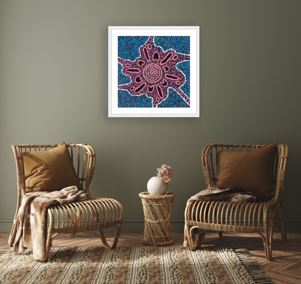 Aboriginal Framed Print Indigenous Wall Art Contemporary Etsy