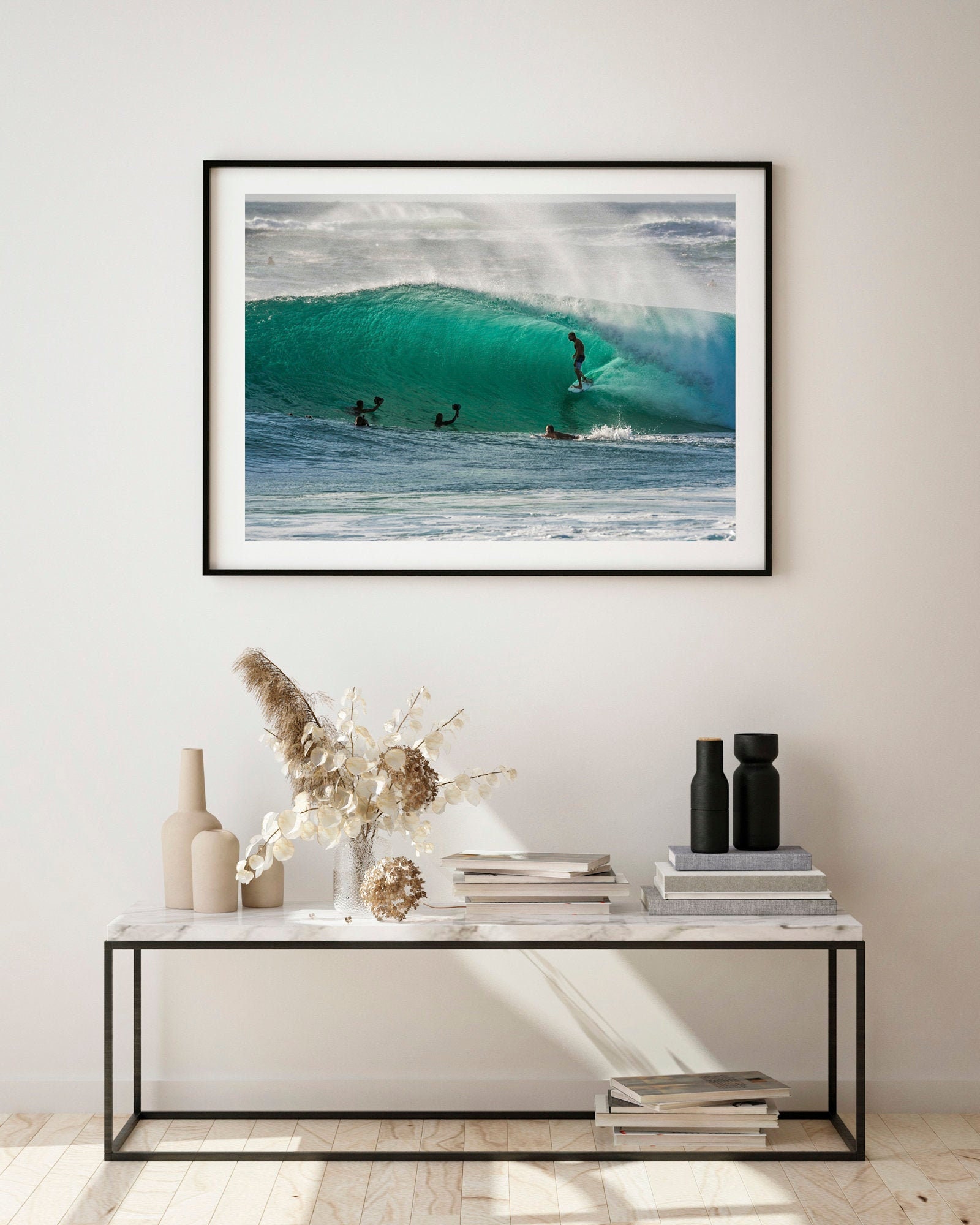 Wall Décor Signs framed ocean art bedroom wall art Crashing Waves wood signs beach wall art