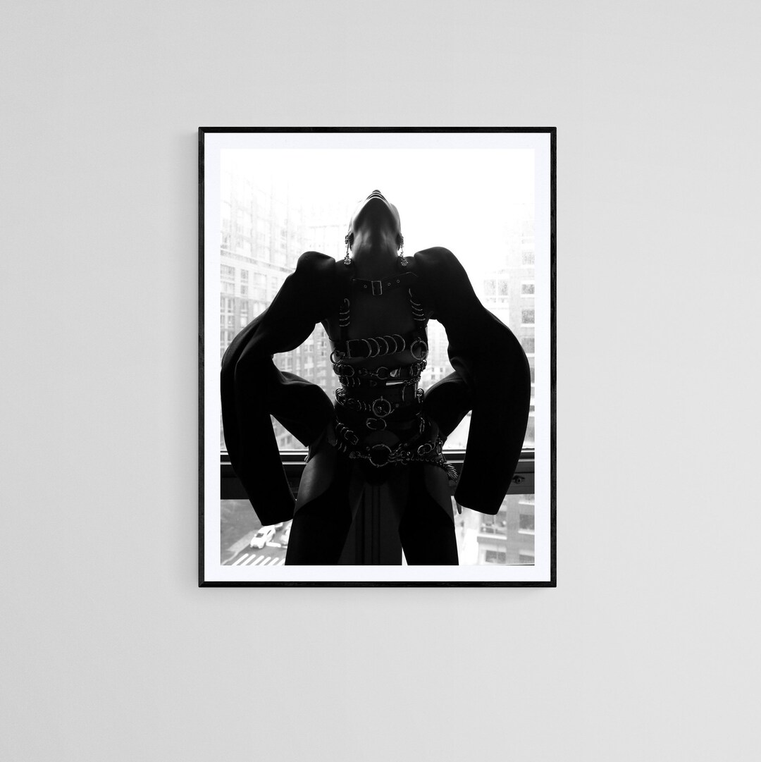 Black and White Fashion Wall Art , BW Portrait Framed Print , Tiana