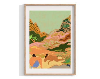 Boho Art Prints , Lazydays in Nature Art, Framed Wall Art, Modern Print, Scenic Landscape, Home Decor, Housewarming Gift , Art Prints