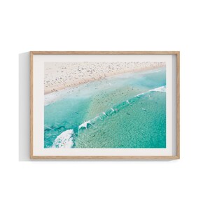 Aerial Beach Print , Framed Wall Art , Bondi Beach Home Decor , Australia Art , Surf Print, Landscape Photography , Boho , 12x16 18x24 24x32