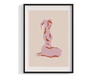 Nude Art, Framed Wall Art, Modern Art Print, Home Decor, Large Framed Art