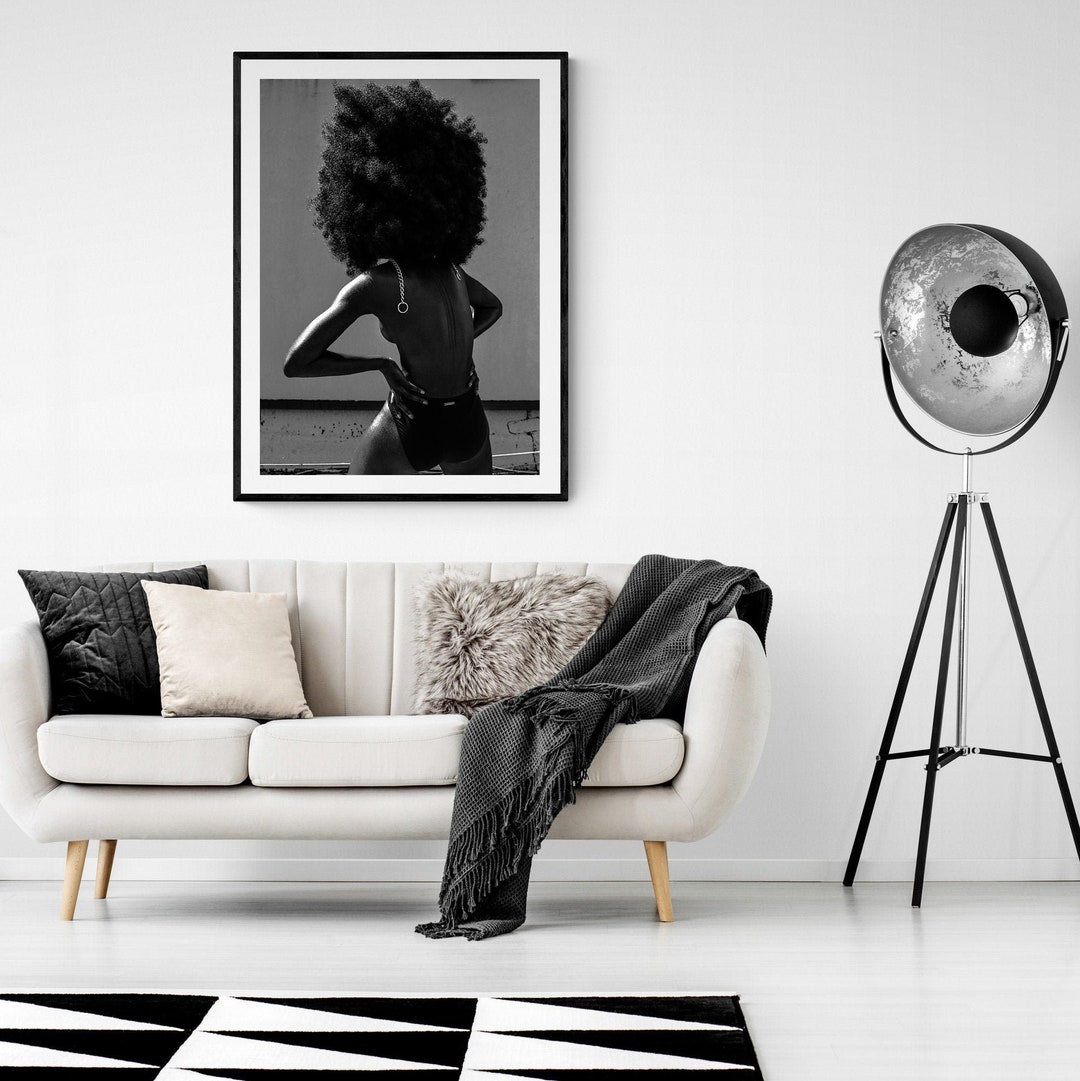 Black and White Portrait Framed Print , Fashion Wall Art , Female Model ...