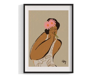 Boho Art Prints , Framed Wall Art, Modern Print, Abstract Portrait, Home Decor, Housewarming Gift , Art Prints, Large Framed Art