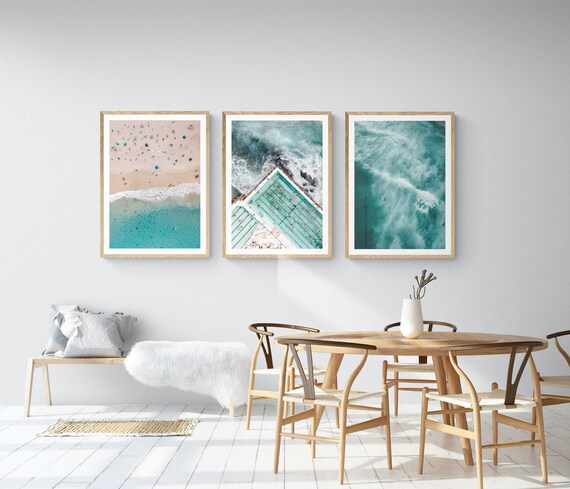 Set Of 3 Bondi Beach Print Framed Wall Art Sydney Ocean Etsy