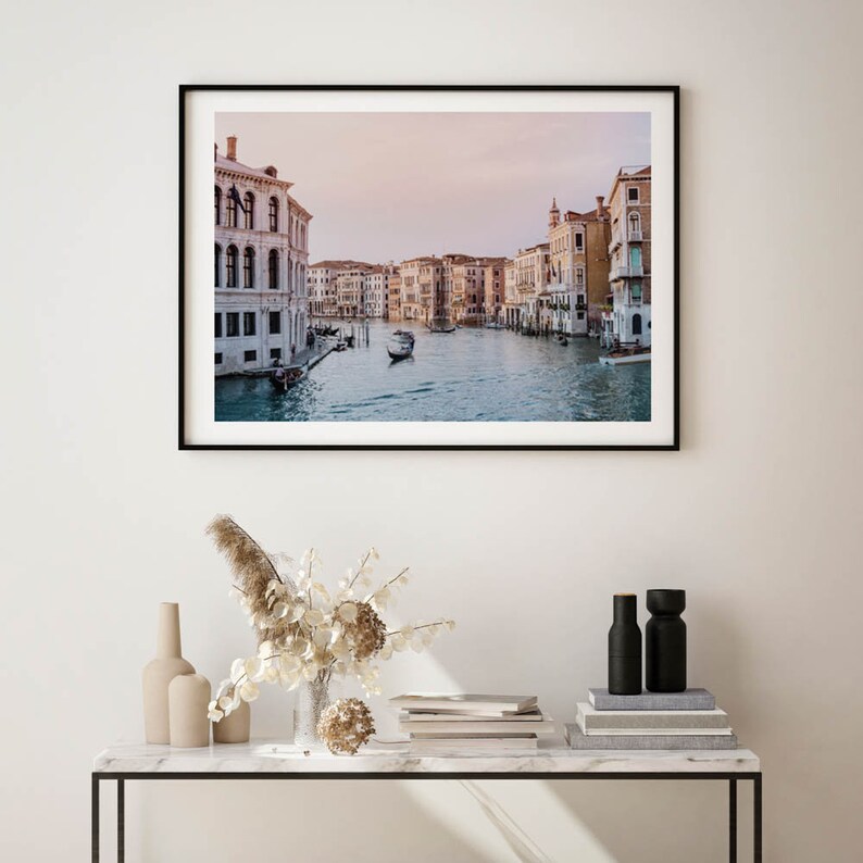 Venice Sunset Framed Print Italy Wall Art Venice Canal Etsy