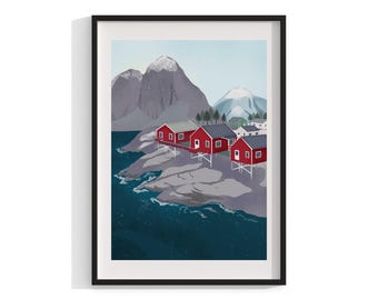 Norway Photography, Framed Wall Art, Coastal Landscape, Scandinavian Decor, Large Framed Art