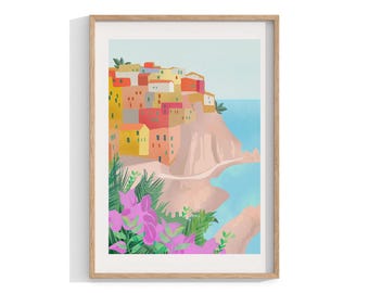 Cinque Terre Photography, Framed Wall Art, Coastal Italian Art, Travel Decor, Large Framed Art