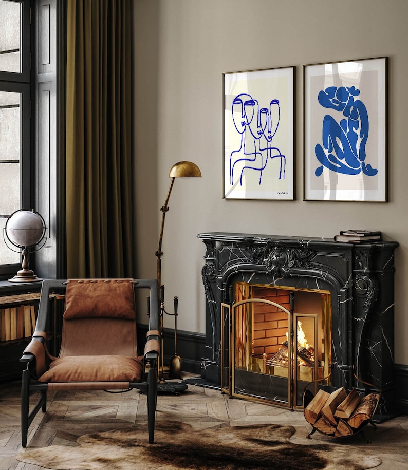 a living room filled with furniture and a fire place
